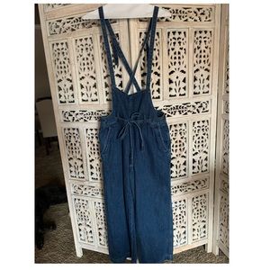 Free People Denim Wide leg Overalls